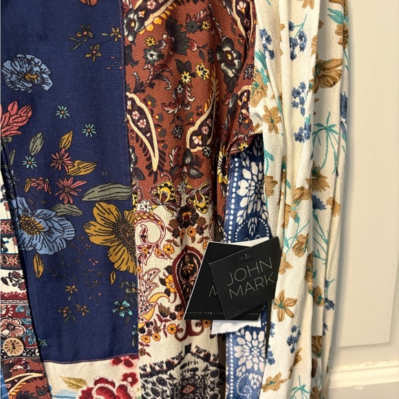 NWT John Mark patchwork Indian summer button tunic blouse top women m medium new - Picture 2 of 7